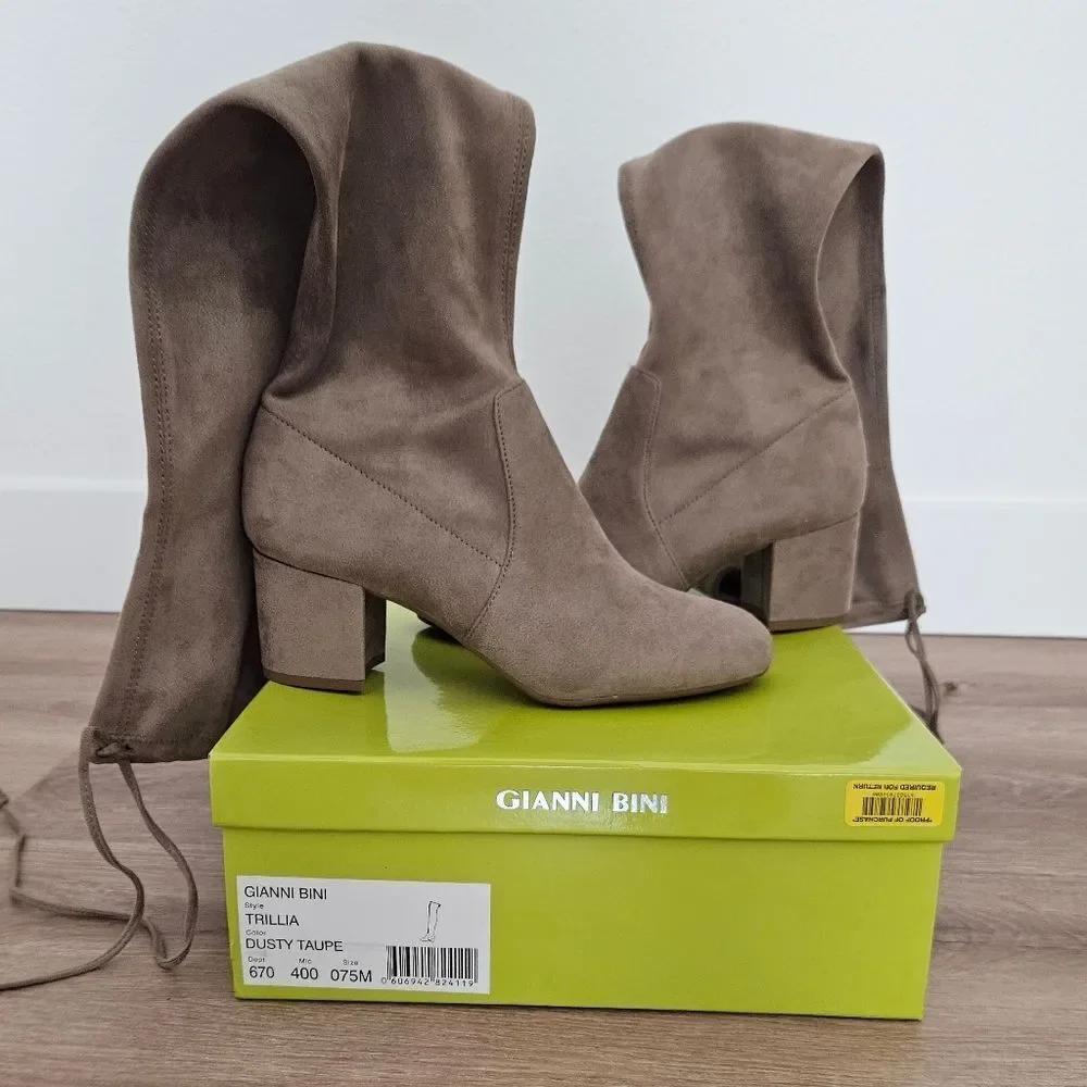 Gianni Bini Trillia Dusty Taupe Over-the-Knee Boots Size 7.5